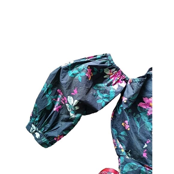Signed Blake x The Drop One Shoulder Shirt Size Large Bottom Tie Bold Floral - Picture 7 of 8